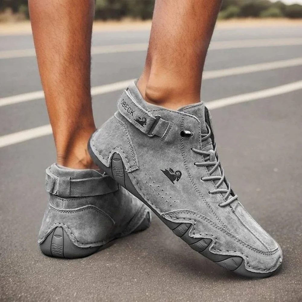 DBECK Waterproof Hiking Shoe Unisex Mens 6.5 Womens 8 Grey Suede Gorpcore Trail